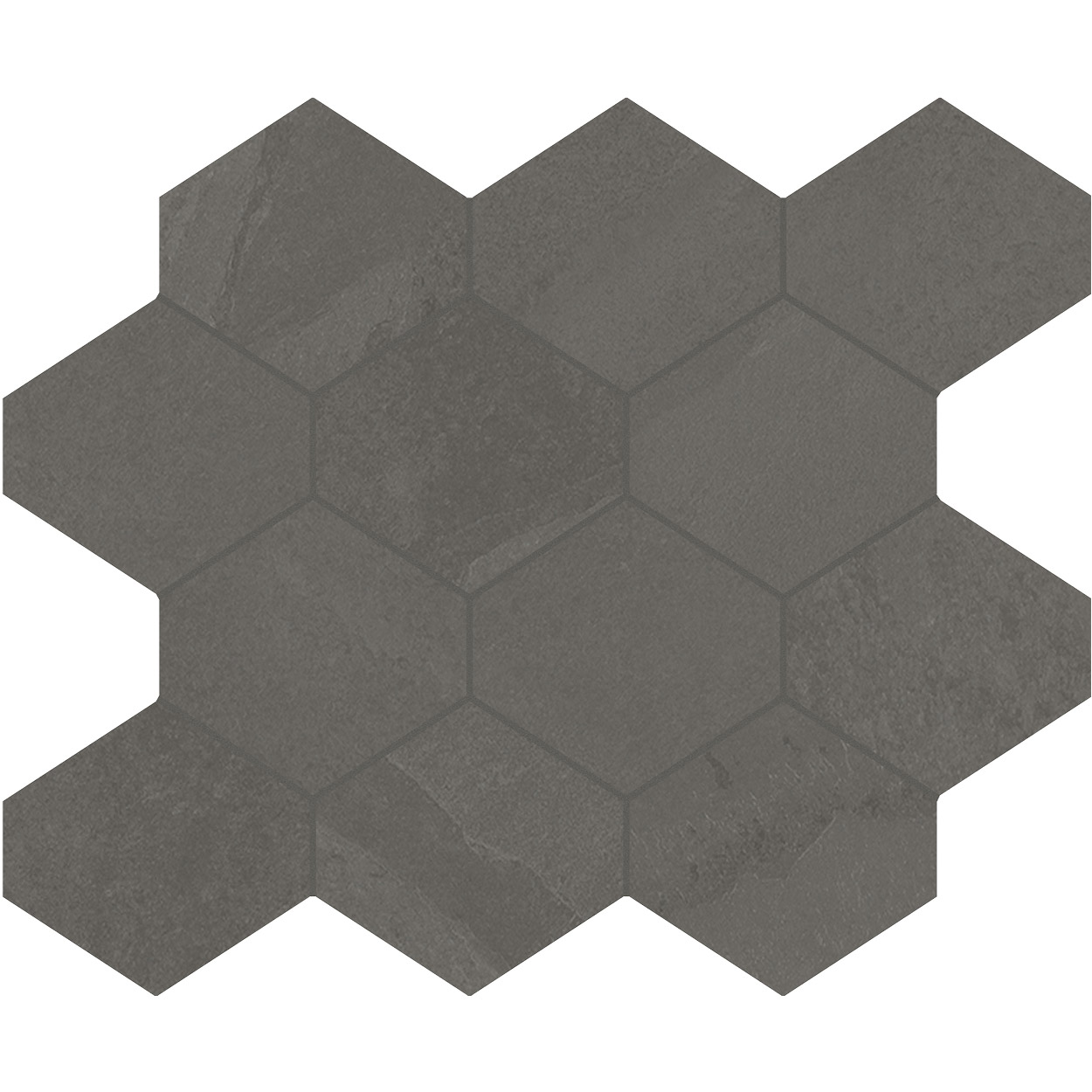 Unicom Starker Brazilian Slate Elephant Grey Hexagon Wandtegel 25x34cm